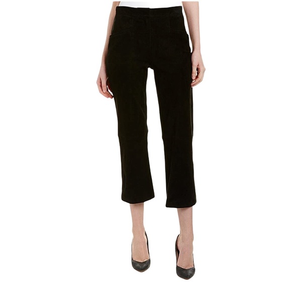 Elie Tahari Pants - NWT ELIE TAHARI Robina Black Suede Leather Cropped Pants | $995 Retail | Size 10